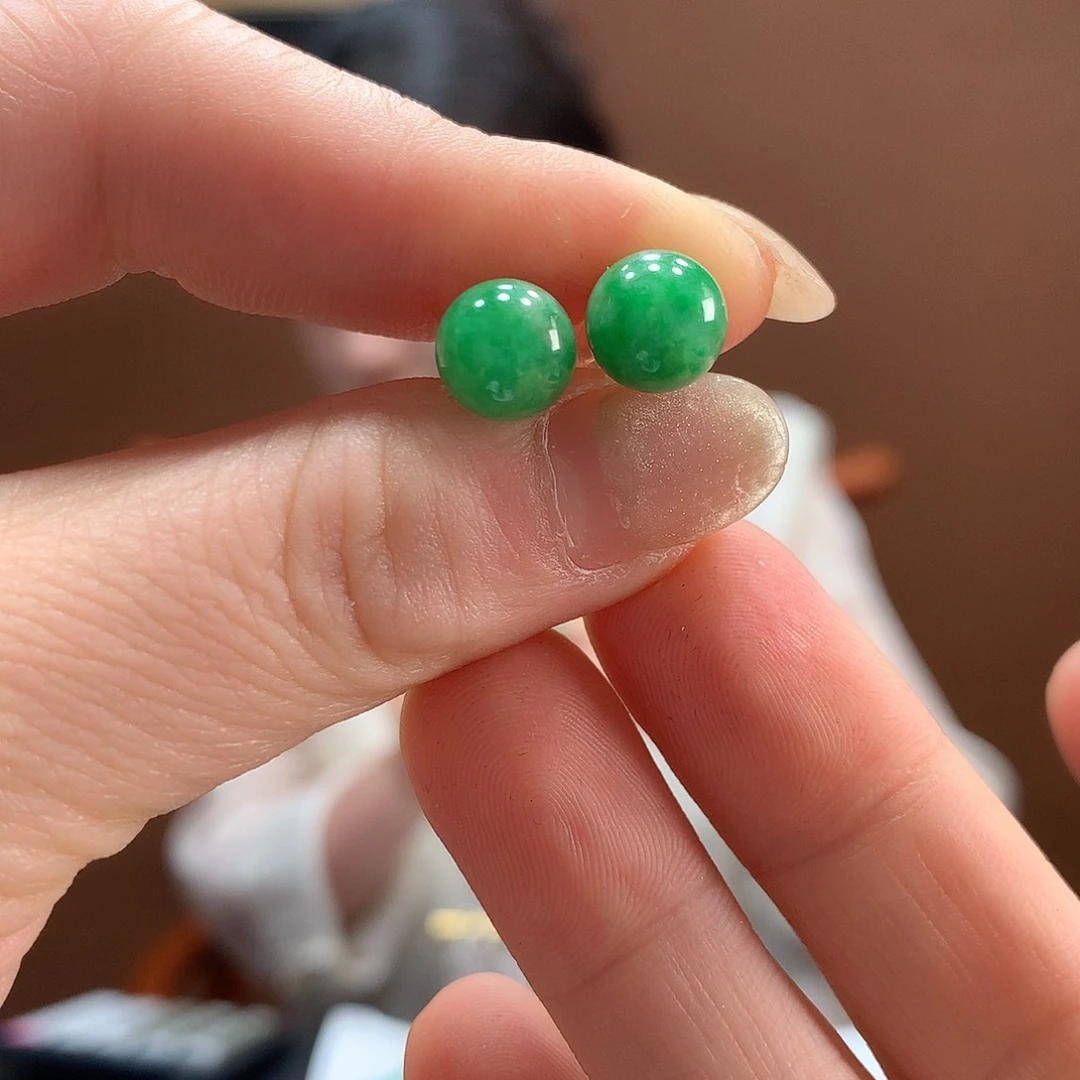 翡翠18K金镶嵌耳饰耳饰