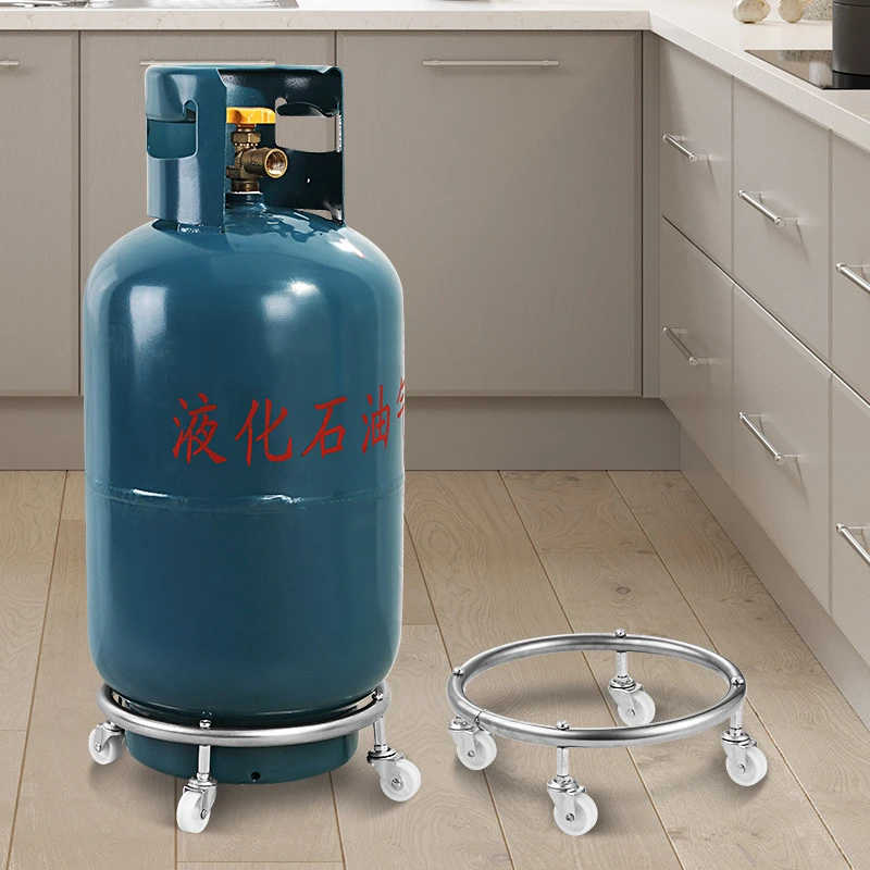 特厚带刹车煤气瓶支架移动滑轮托架家用煤气罐底座万向轮托盘托架