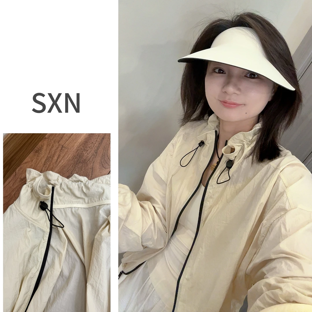 《S.宋小暖》新款夏季冰沙防晒外套立领短款夹克可收腰防晒衣NJ-607