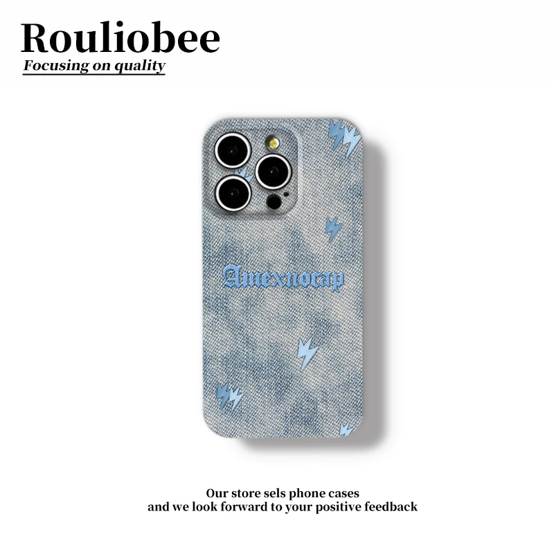 创意晕染牛仔纹适用苹果16promax手机壳iPhone15华为oppo小米vivo