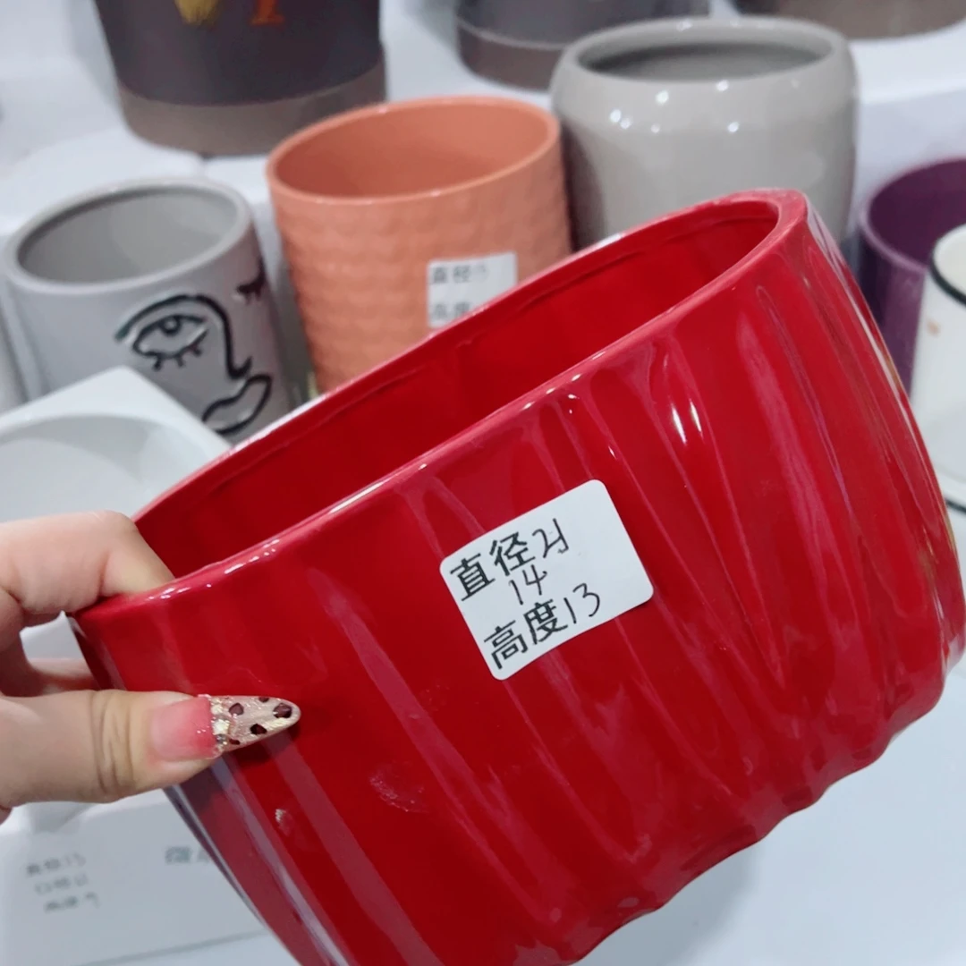 有孔，陶瓷花盆满10米包邮发货