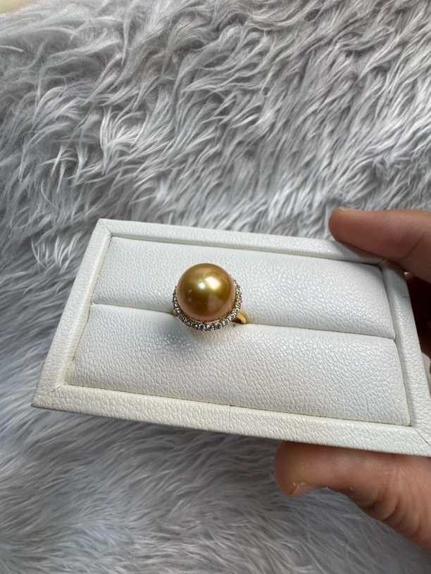 南洋珍珠戒指太阳花款