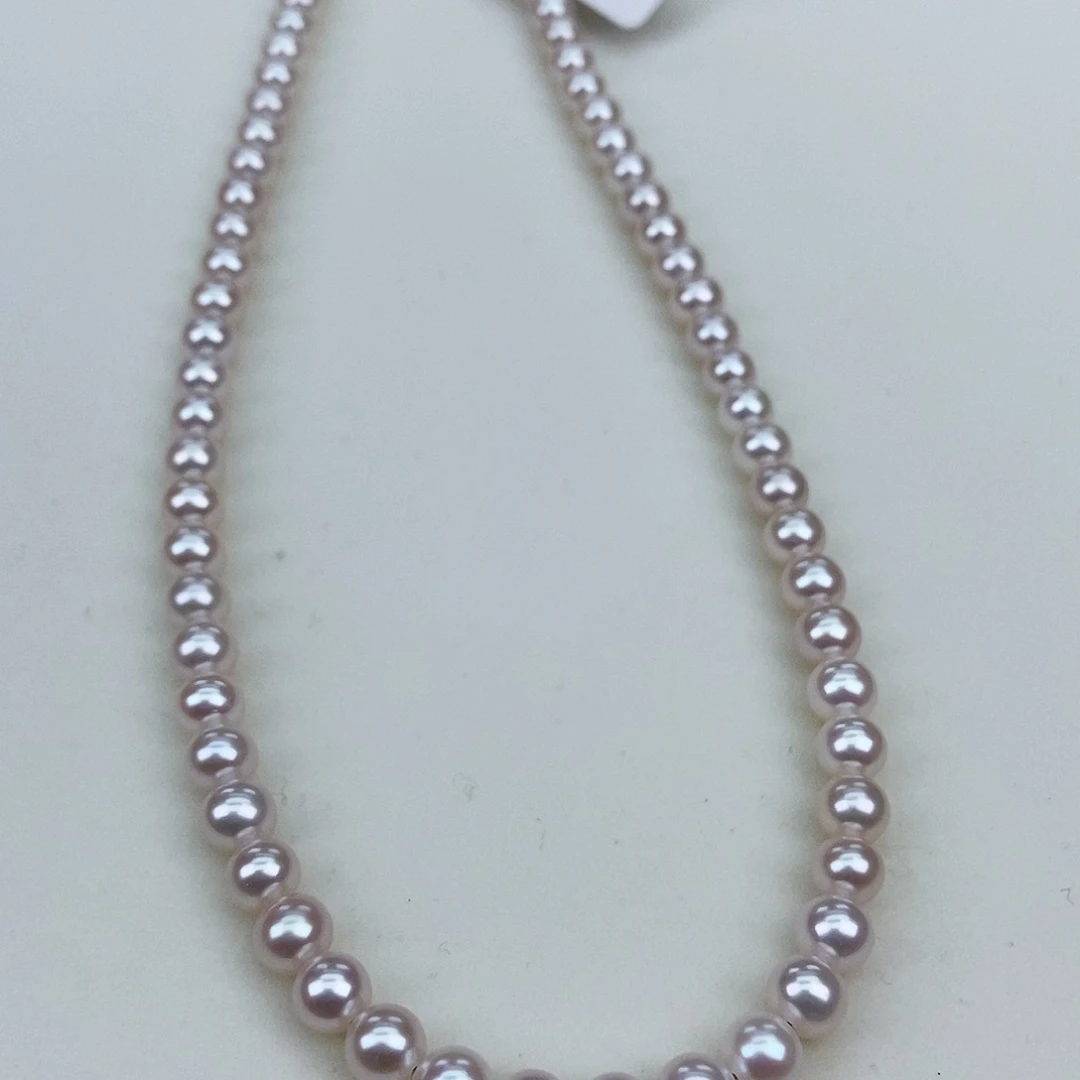 淡水珍珠5.5-6正圆极光天女粉炫彩银S925镶嵌