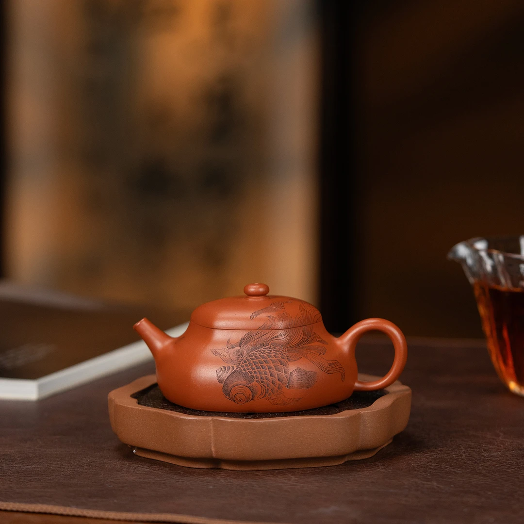 【利贞l金玉满堂-六方静乐】原矿朱泥 约160cc全手工制作 紫砂壶JJK