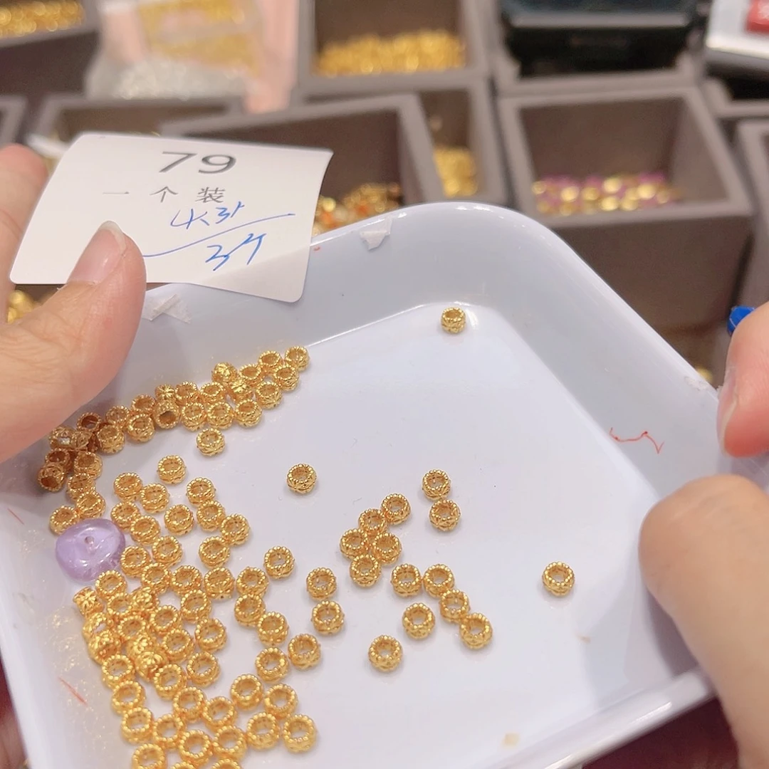 水晶珠宝半成品银S925镀金镶嵌79