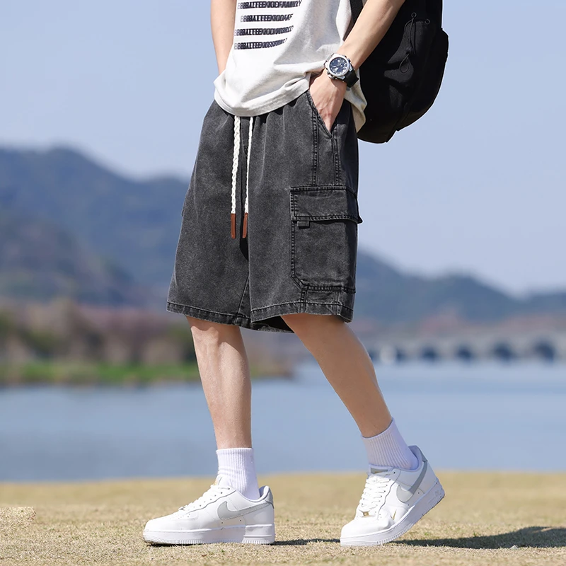 大码男装夏季新款莱赛尔加肥加大天丝速干工装短裤五分裤轻薄透气