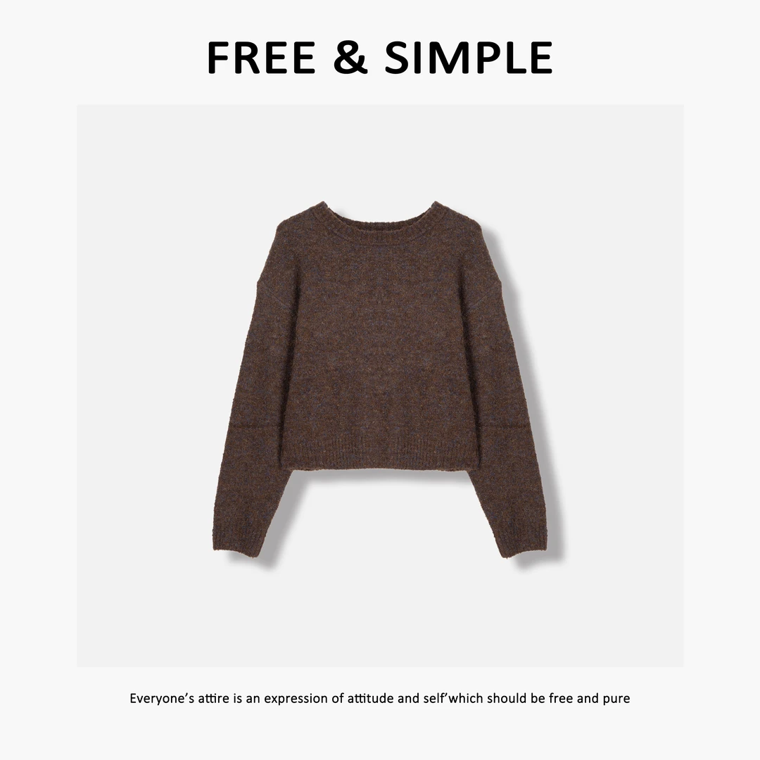 Free&Simple-‘巴恩冬令’秋冬款极简风小众短款长袖毛衣-MX17639