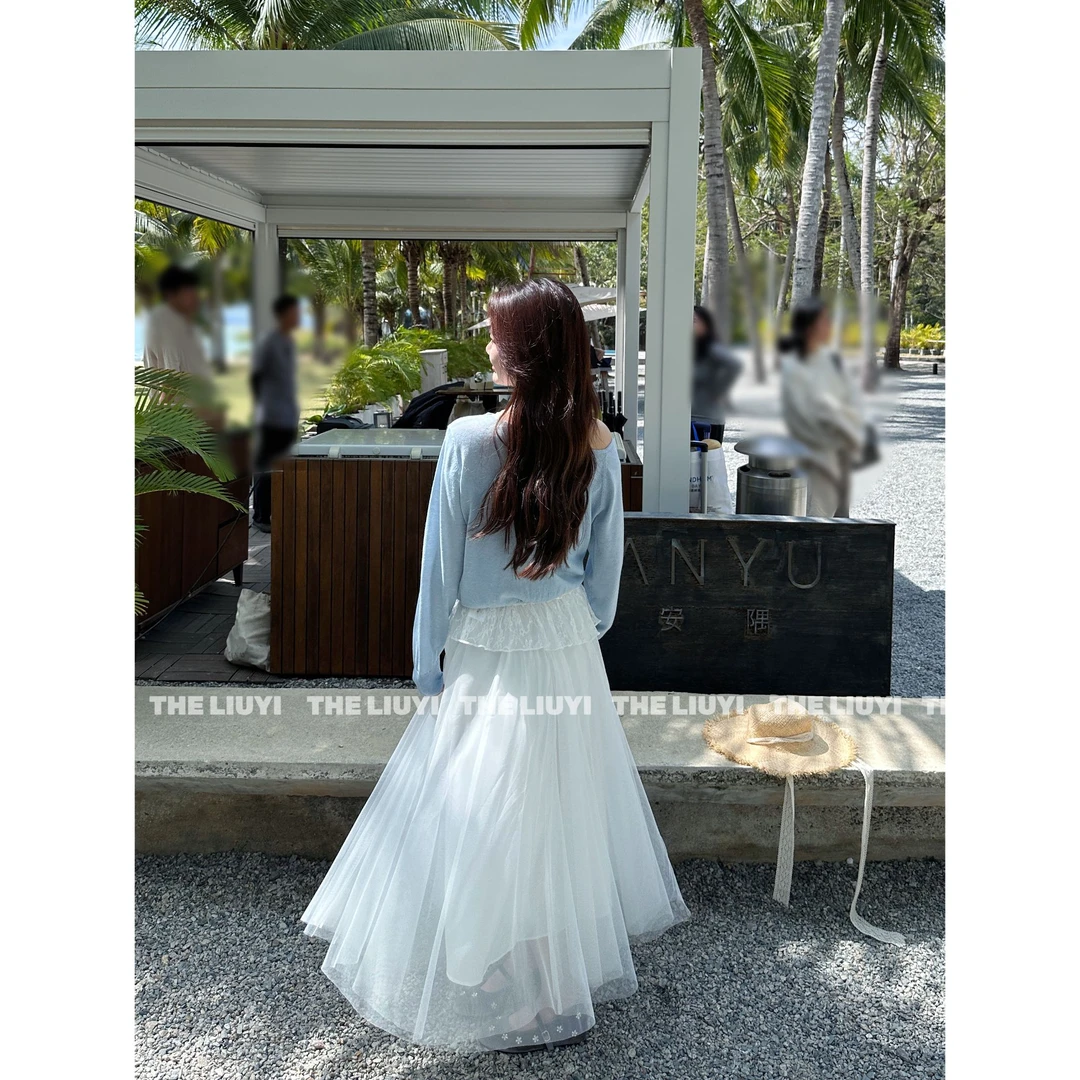 【LIUYI】纱纱裙~春夏百搭网纱半身长裙52205