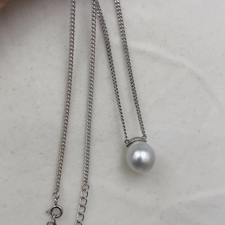 海水珍珠银S925镶嵌颈饰