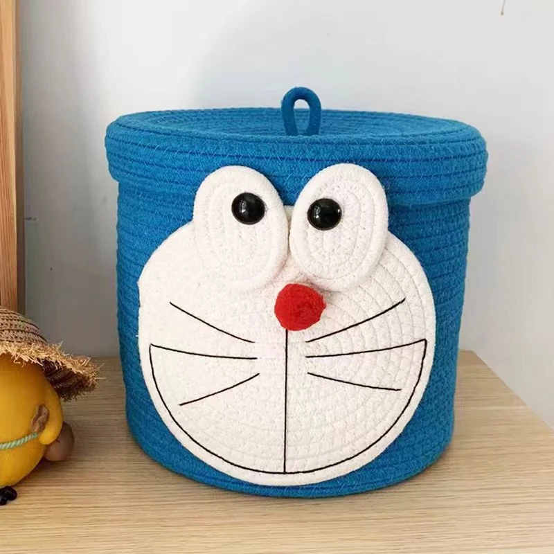儿童宝宝玩具收纳筐箱盒装零食茶几玄关棉线编织篮筐桶客厅N01