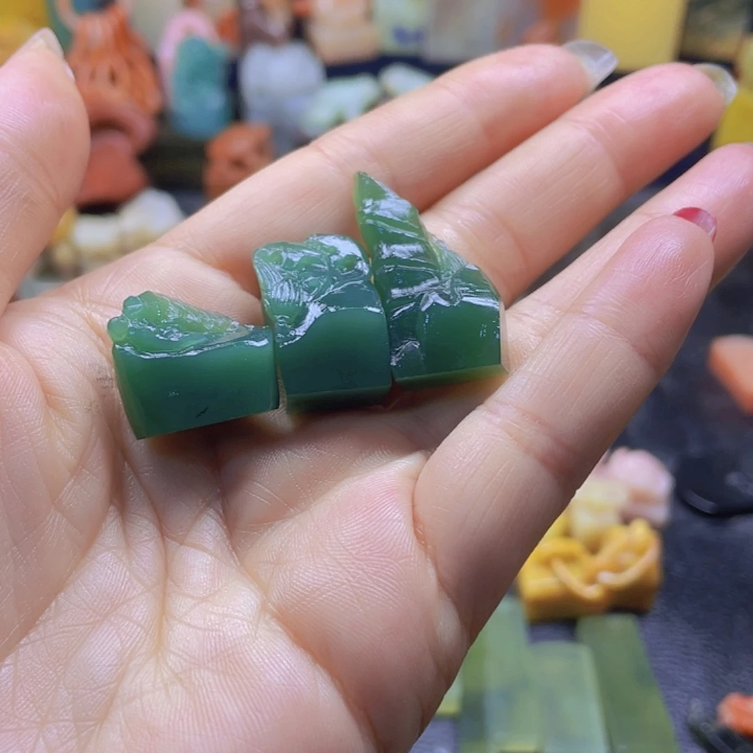 昌化石印石西安绿一组