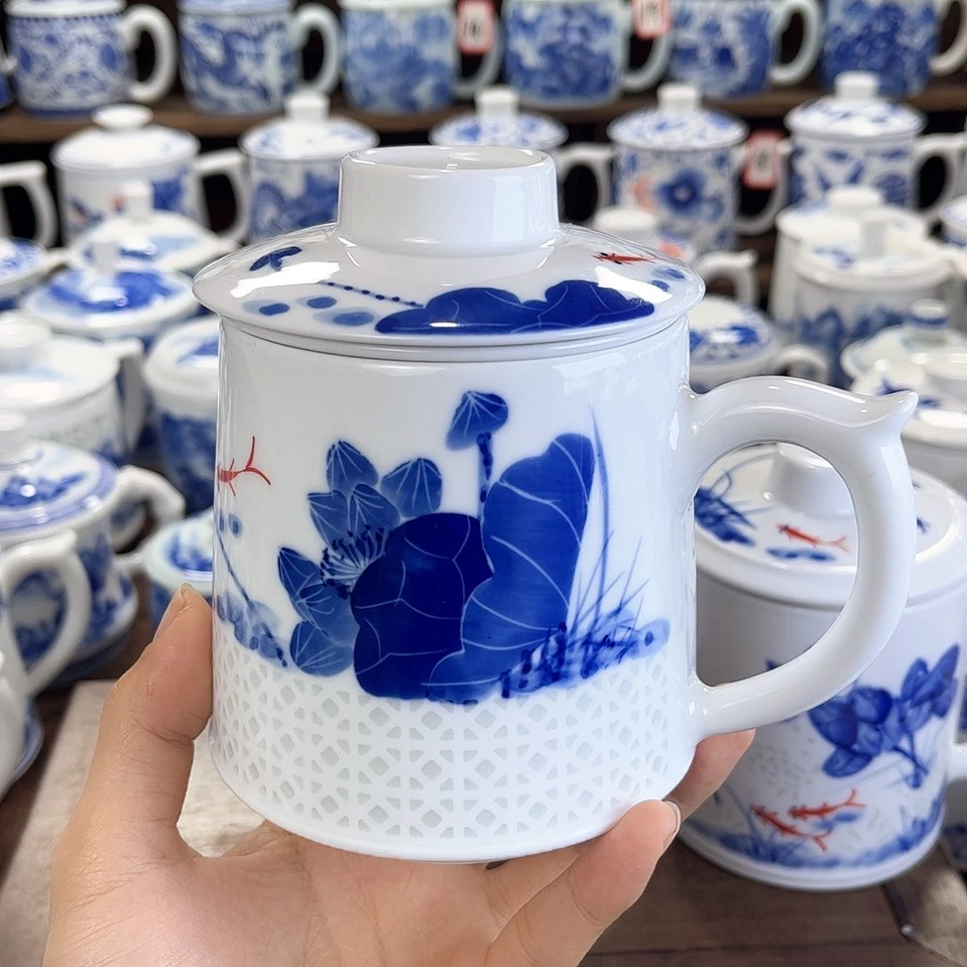 颍*陳景德镇陶瓷马克杯带盖