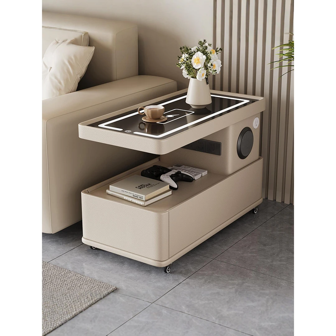 可移动茶几小户型现代简约边柜轻奢客厅意式极简新款沙发边几推车