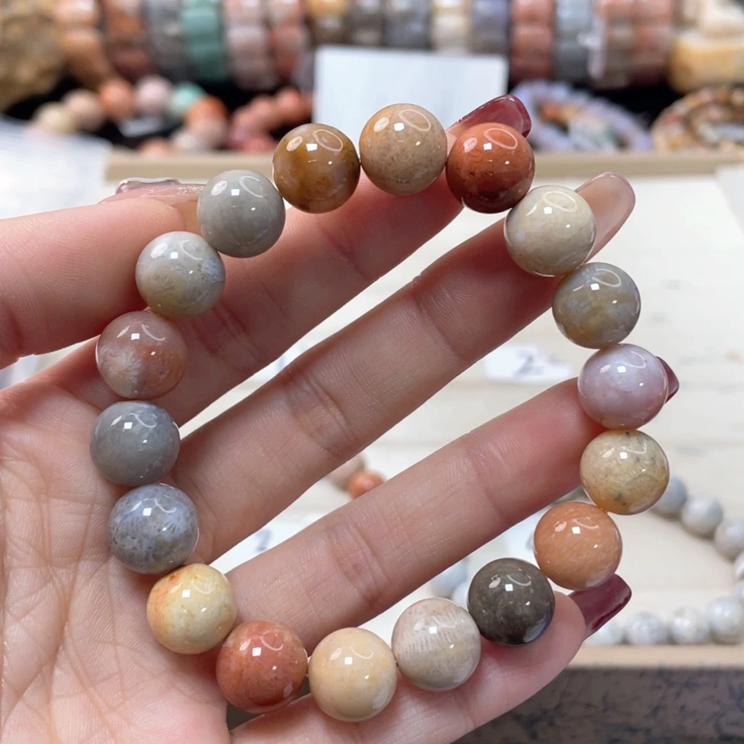 硅化珊瑚（珊瑚玉）手链未镶嵌长*411