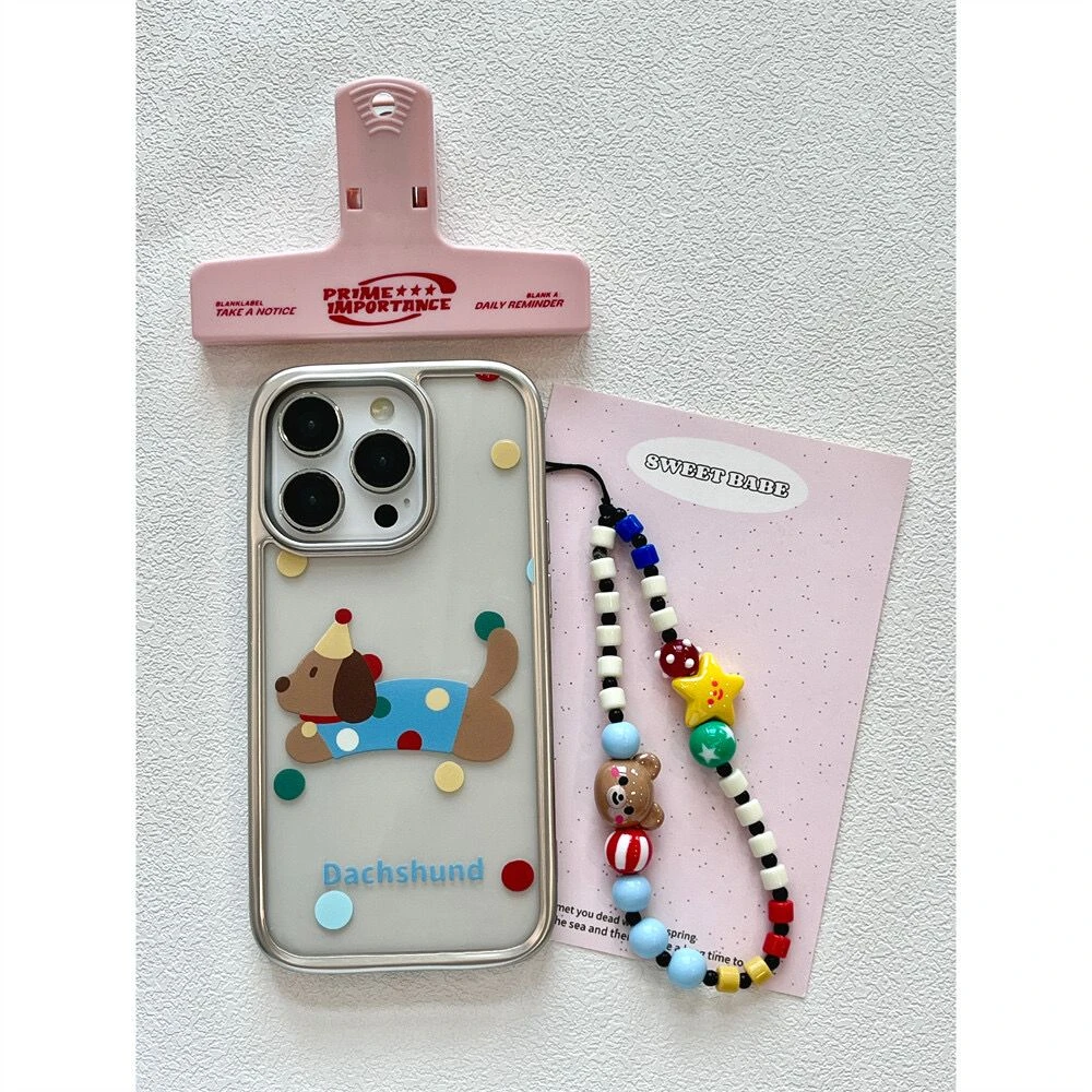 波点小狗适用苹果手机壳16/15/12/14全包xr软套