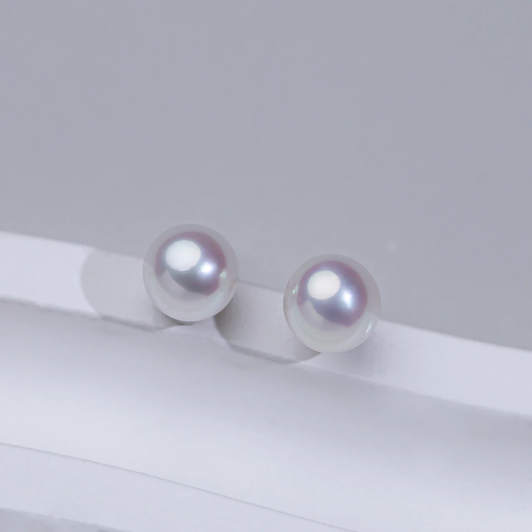 【欧若拉耳钉】淡水珍珠极光耳钉5-6mm（非基地发货不带证）