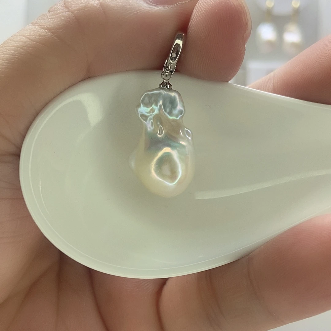 淡水珍珠颈饰银S925镶嵌34