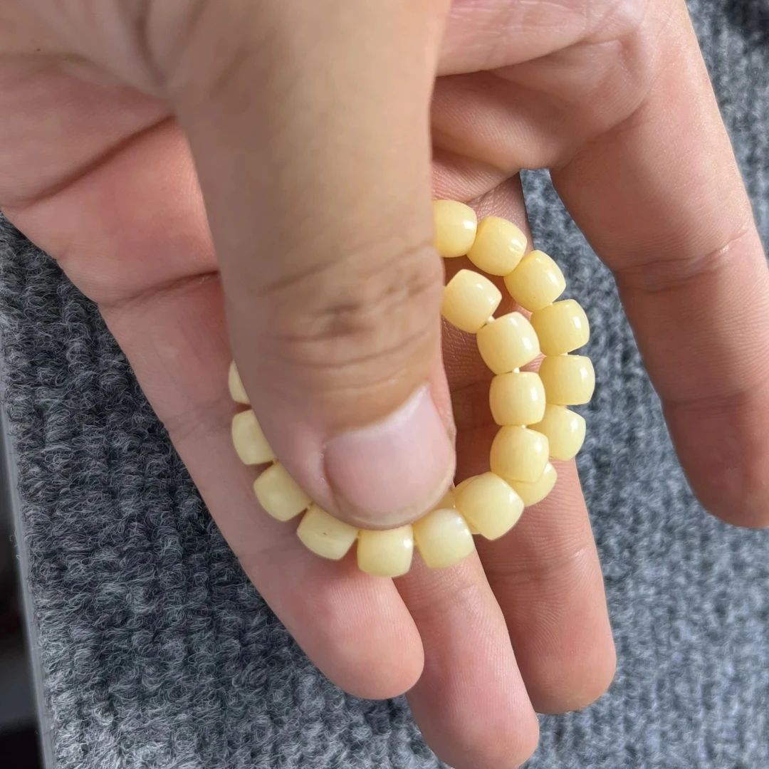 手工打磨骆驼牙直切手串尺寸7mm手串