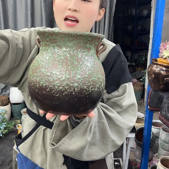 17×21 -粗陶花盆有孔-买买买