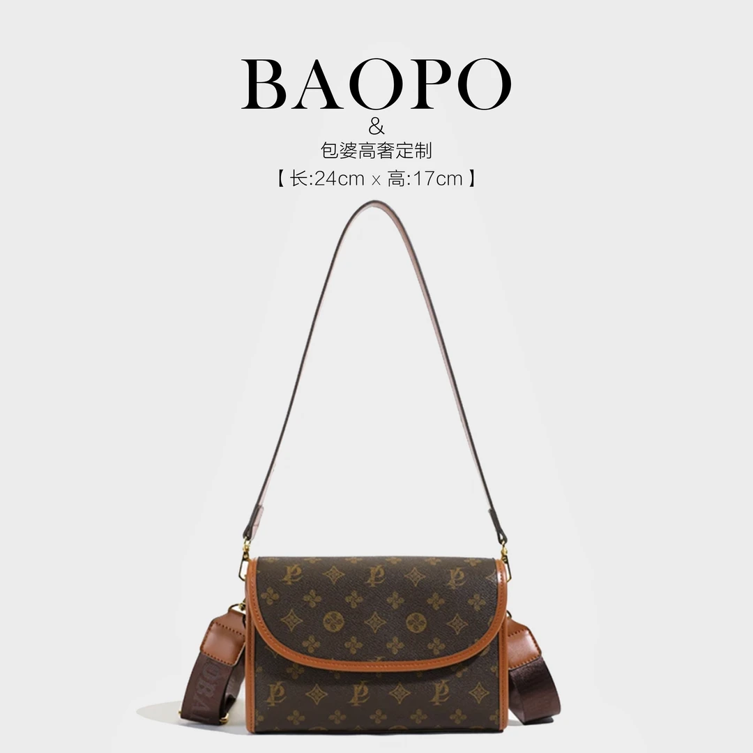 【BAOPO】 2025秋季小众百搭轻奢复古单肩斜挎包枕头包-1007