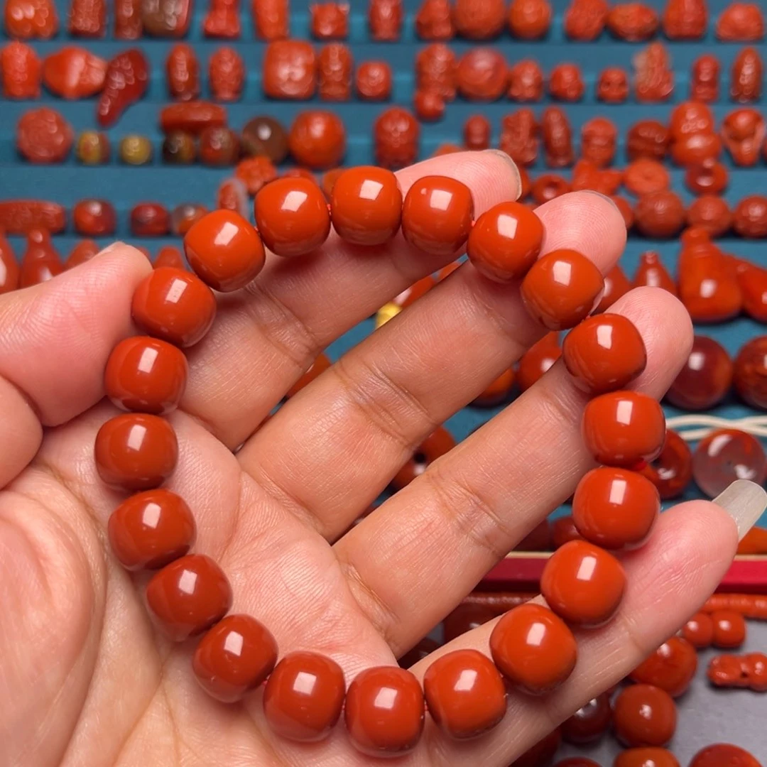 南红玛瑙配饰未镶嵌老型手串卡11.3mm
