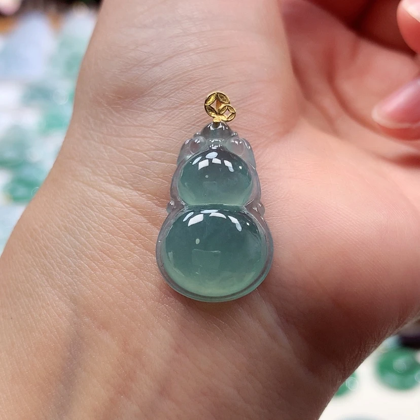 【闪购商品】翡翠18K金镶嵌吊坠(赠链)