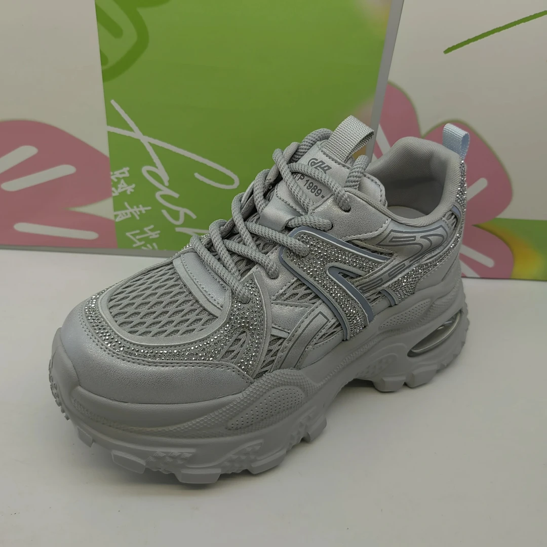 轩美诗专柜正品533-90138增高圆头时尚休闲鞋防滑运动风老爹鞋