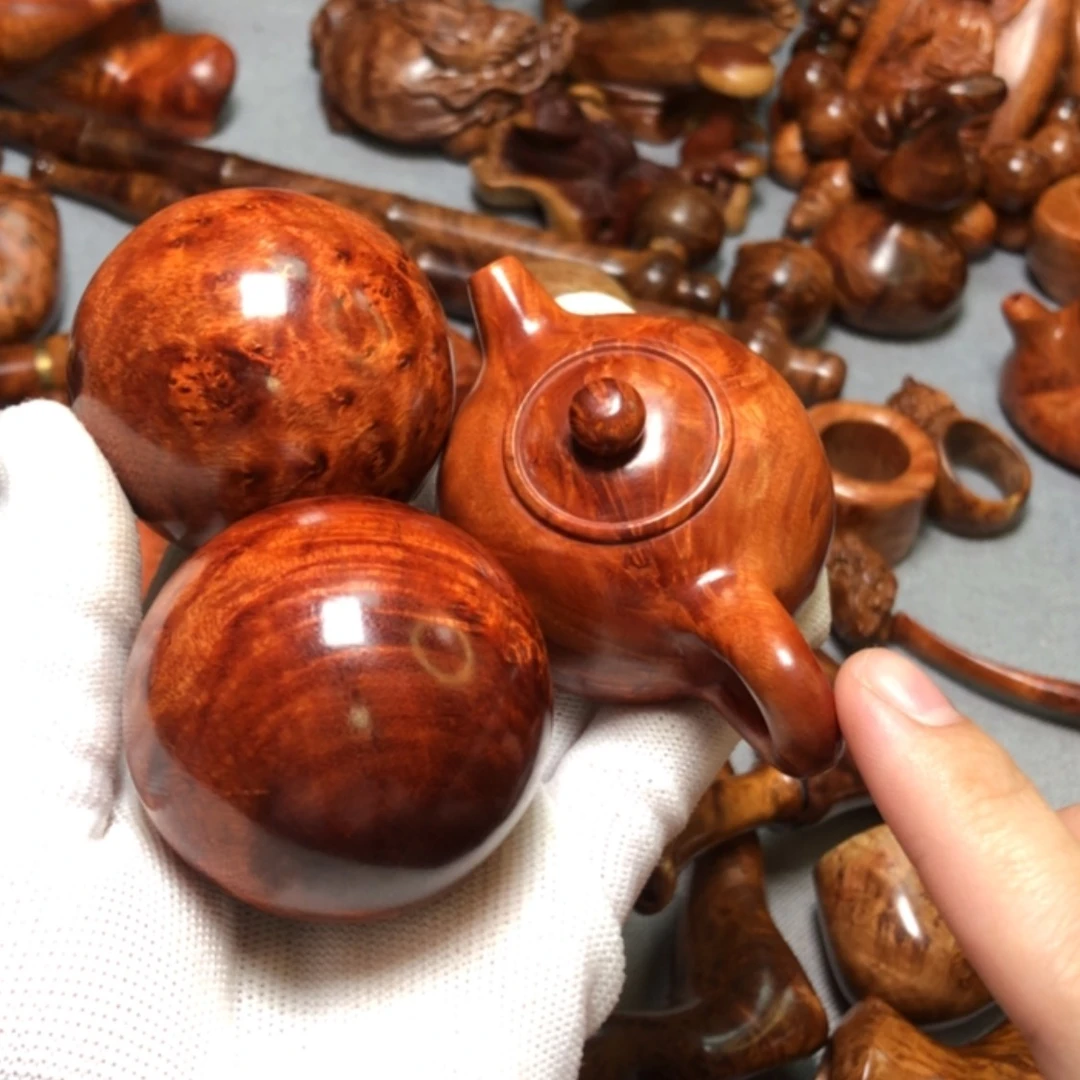 【闪购商品】木顽*麻梨疙瘩火琉璃摆件
