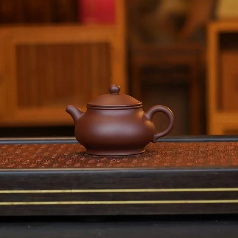 ZXM[潘壶200]原矿底槽青水平壶手工紫砂壶