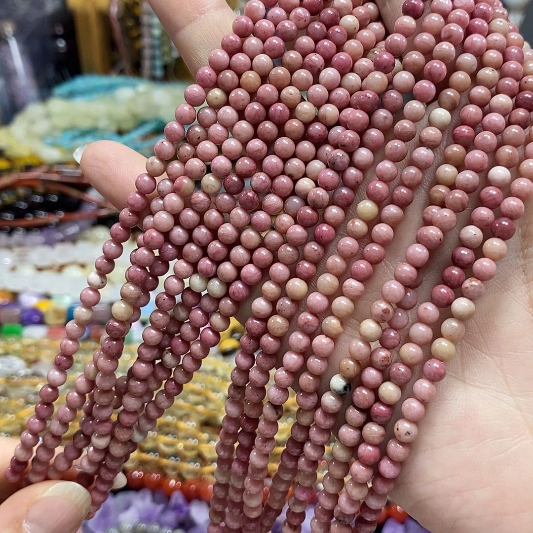 玛瑙/玉髓未镶嵌珠宝半成品红纹一条卡4mm