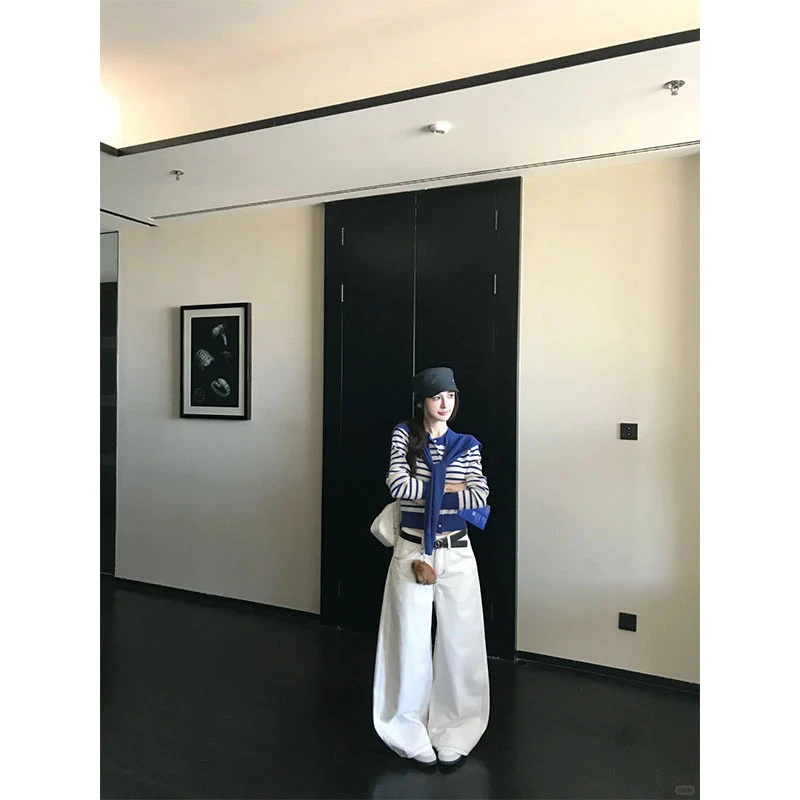 秋季新款配饰披肩修身显瘦薄款长袖上衣休闲简约时尚阔腿长裤套装