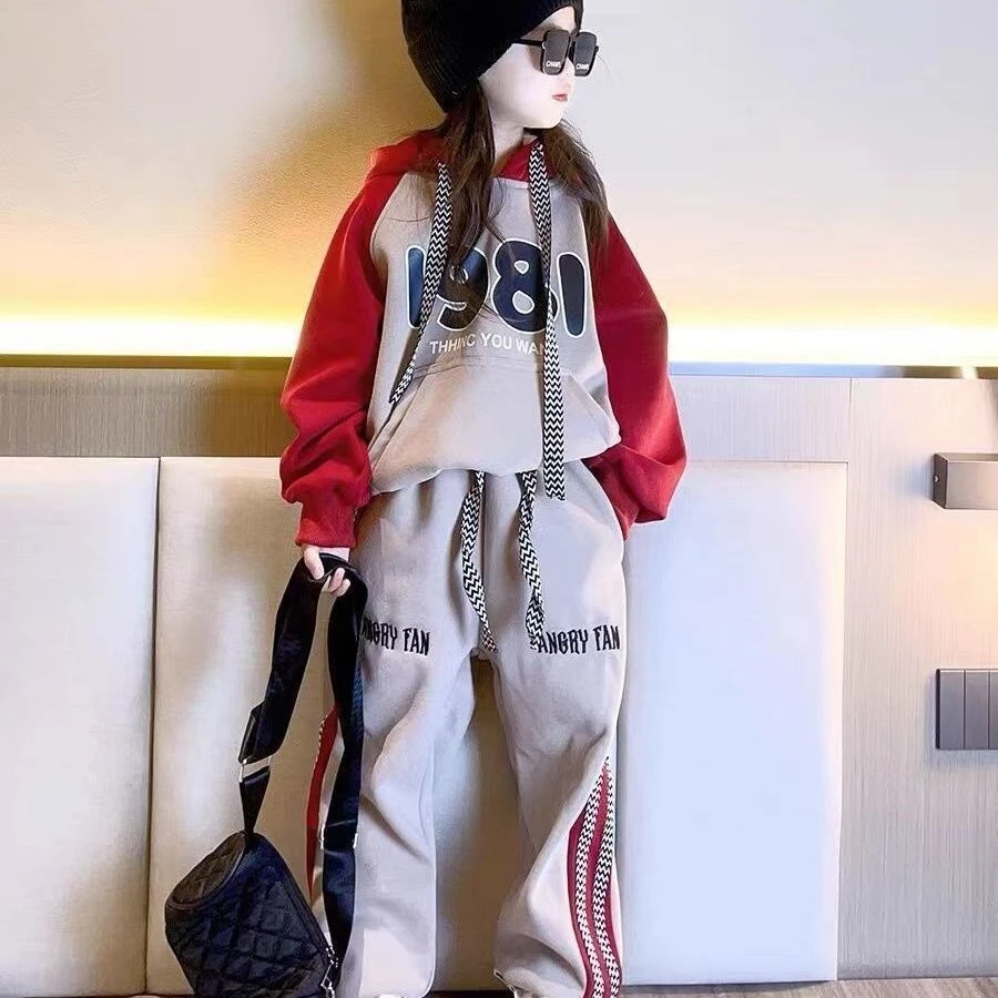 女童时尚卫衣运动套装秋装新款韩版儿童洋气卫裤女大童春秋两件套