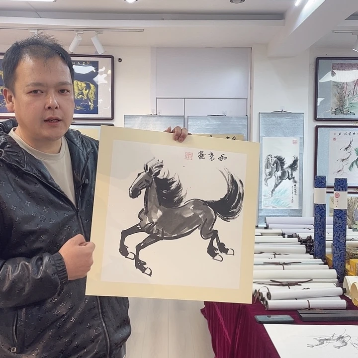 国画奔马图手绘作品111