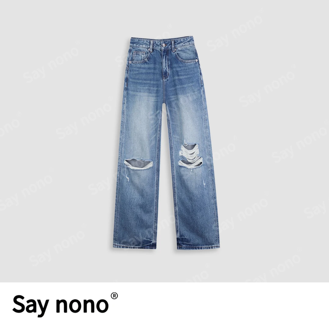 懒猫nono│Saynono 牛仔直筒休闲裤/RCu8136