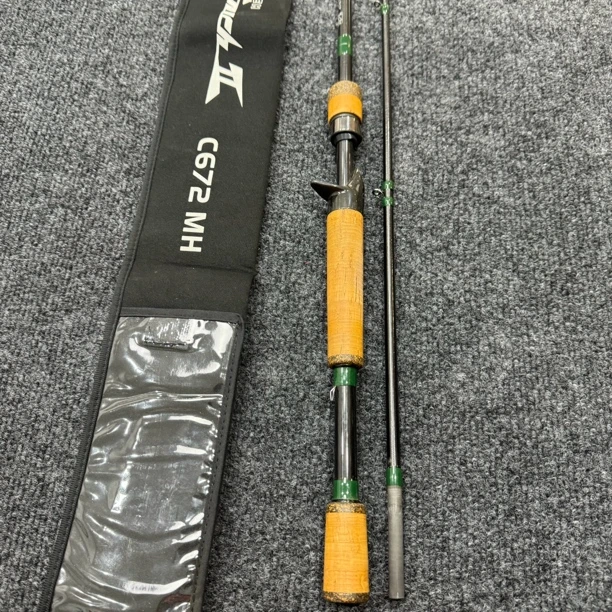 93#枪柄两节路亚竿，绿杆二代672mh轻微使用无磕碰开裂有袋子无卡