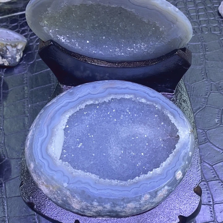 未镶嵌珠宝半成品紫晶彩晶盆
