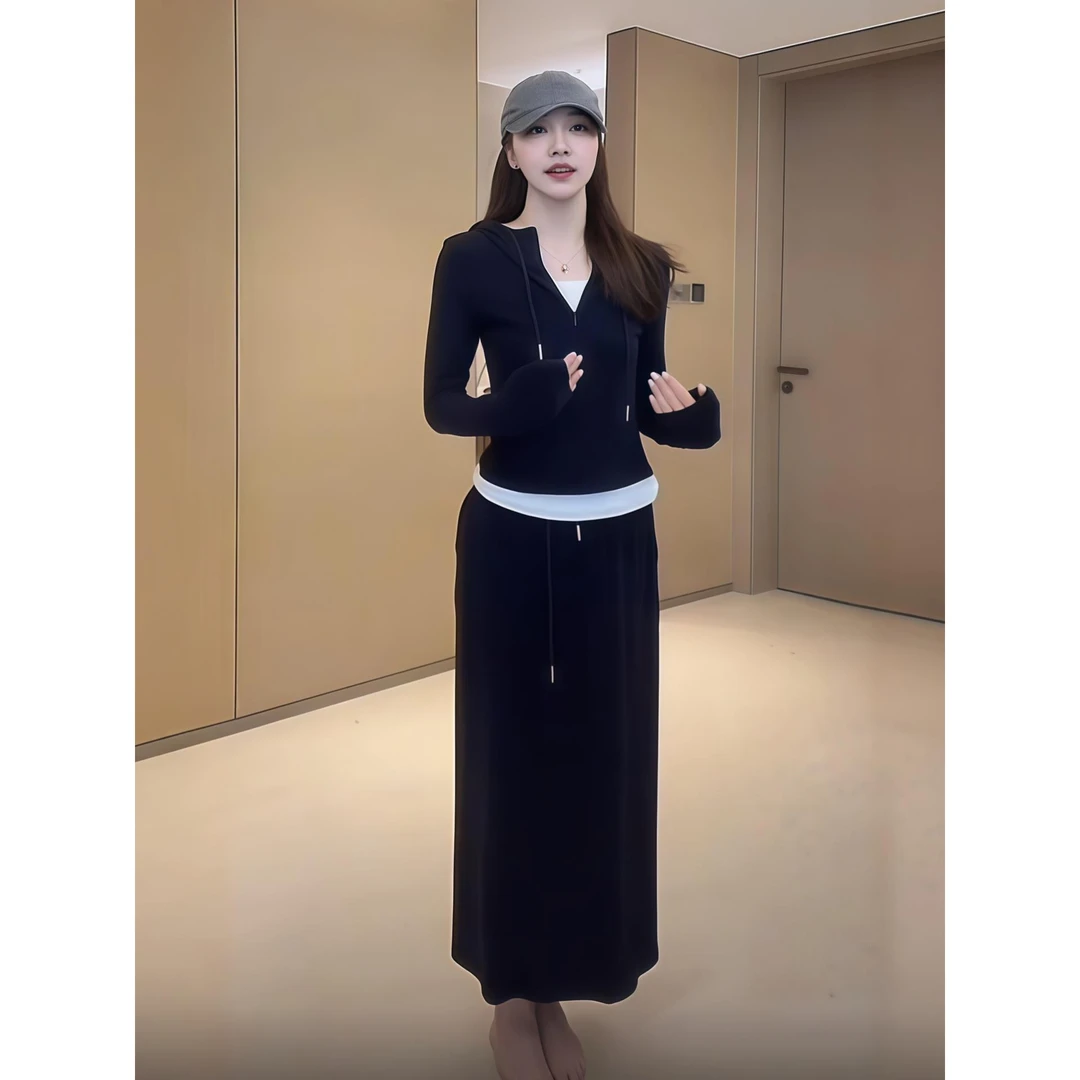 休闲洋气套装女显瘦上衣2025春秋两件套穿搭一整套新款气质半身裙
