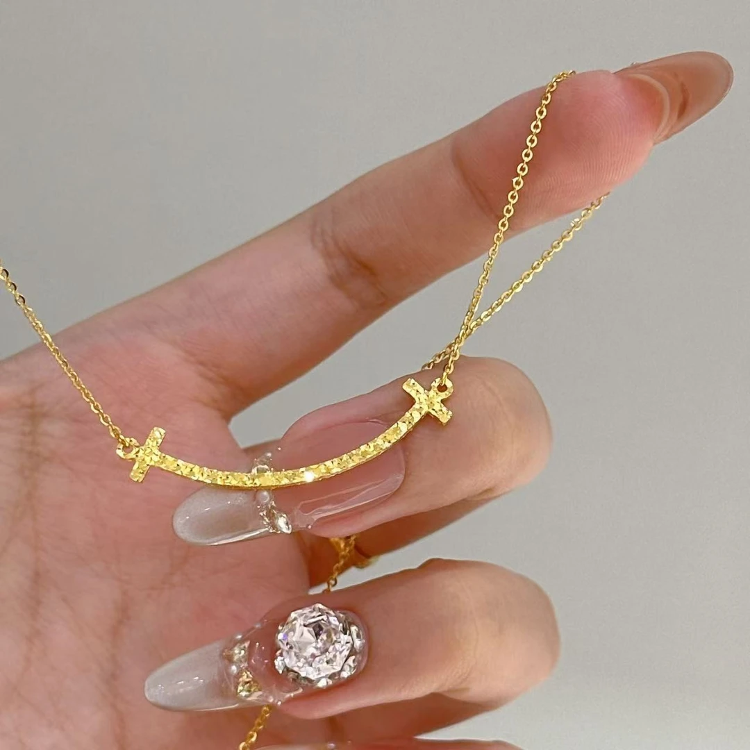 【碎冰冰微笑黄金项链】足金999 不支持七天无理由