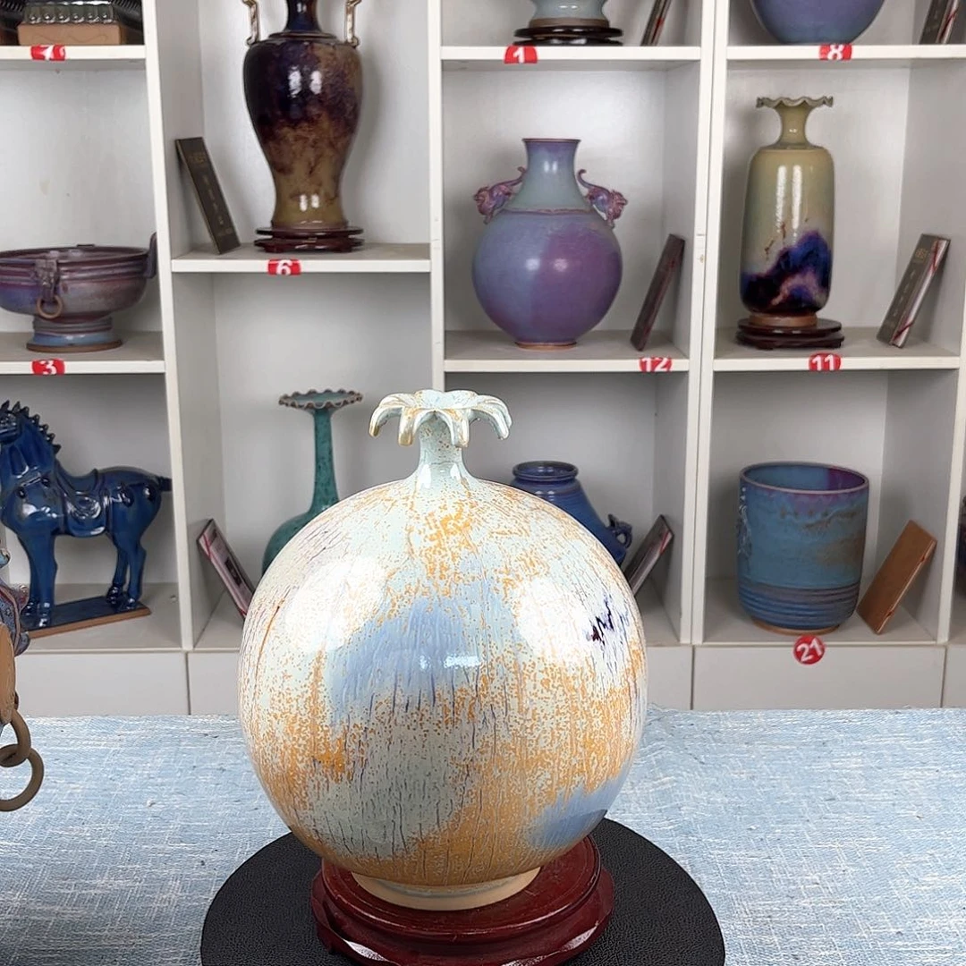 瓷片石榴瓶金玉满堂