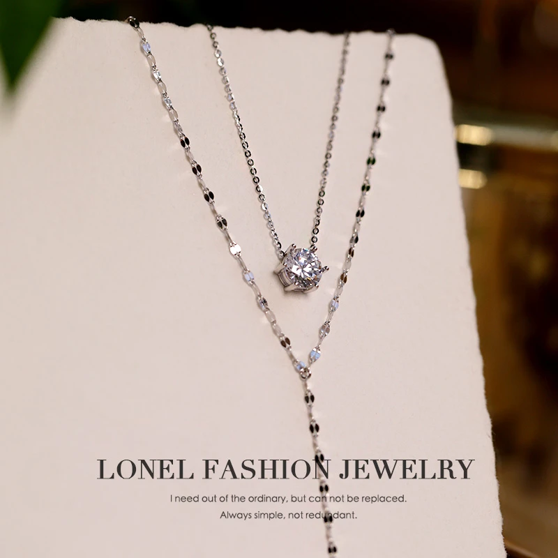 Lonel/洛奈 坠链均925银 璀璨动人 时尚百搭小众简约项链DYSA2605