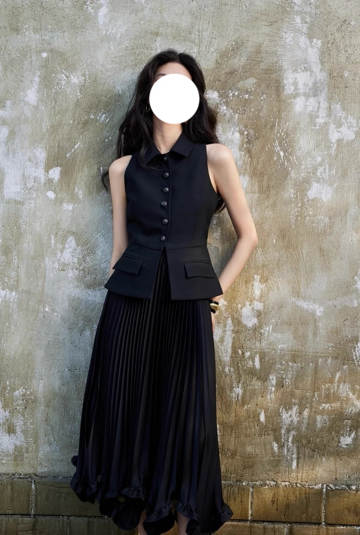 【氧气雨】*大米「流光裙」缎面流光百褶裙流光裙