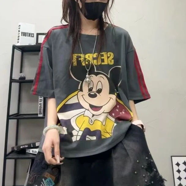 6332夏装新款宽松休闲百搭欧韩潮流米奇T恤