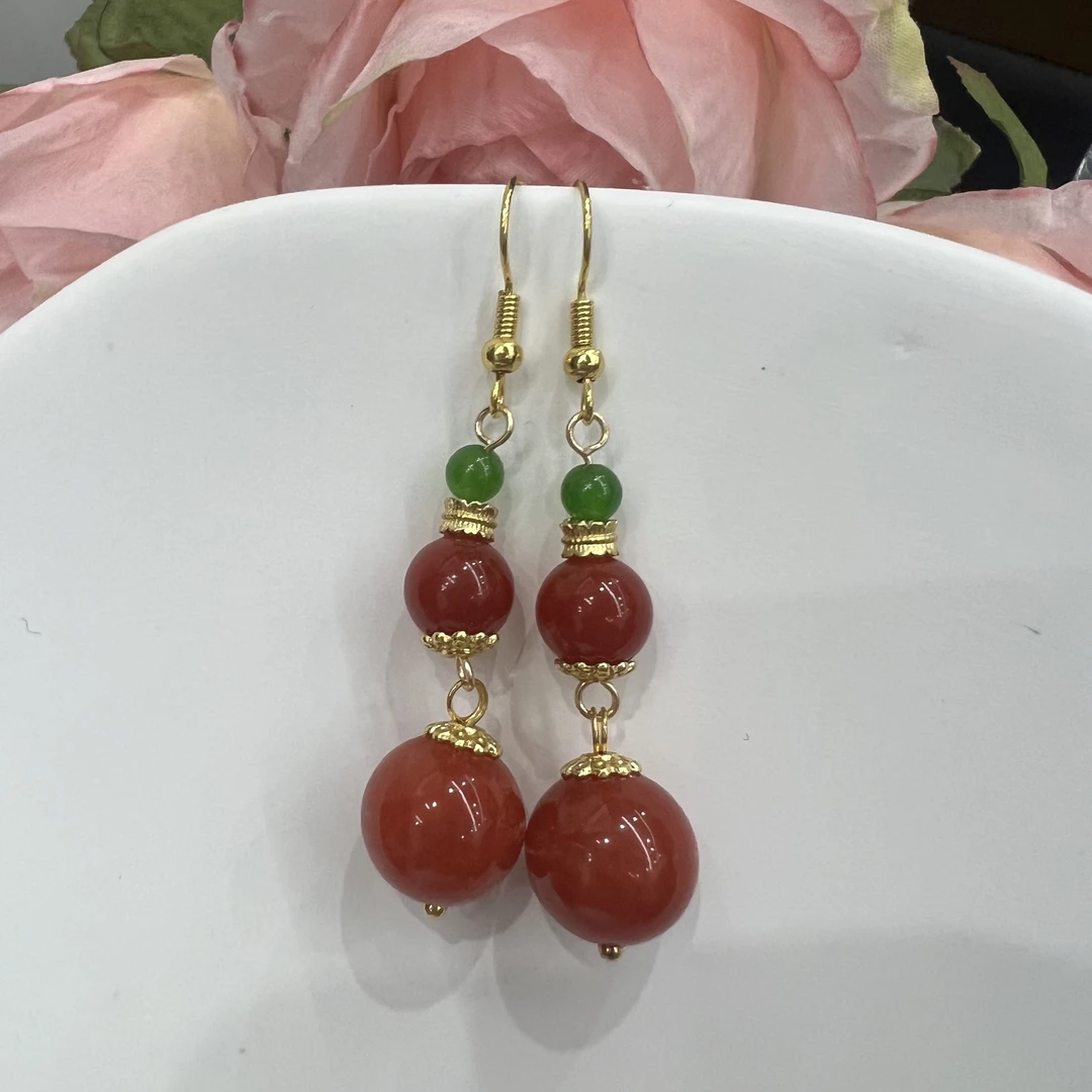 高定珠宝红翡耳饰HF676S028