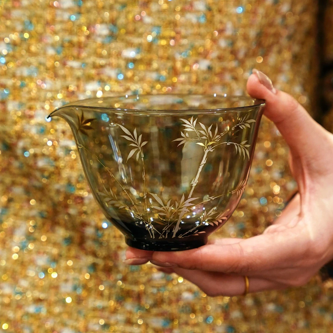 合吾  公道杯  茶具中式茶道手工手绘