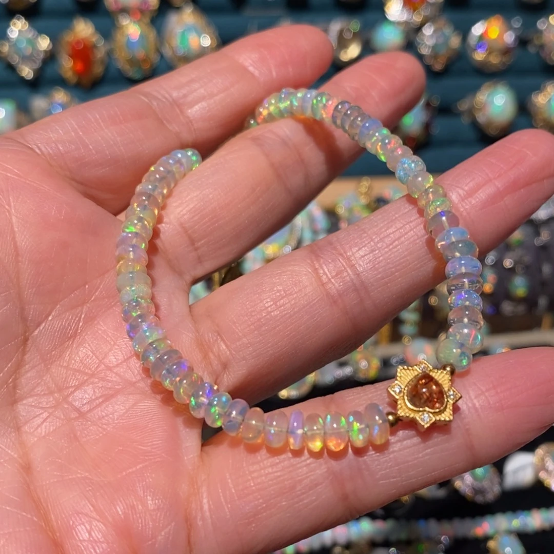 欧泊银S925镶嵌手链