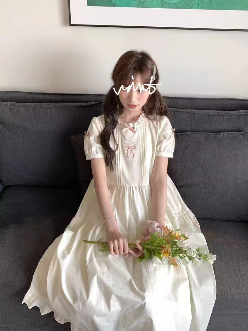 2025新款春夏季连衣裙小清新背带裙套装拼接百搭气质宽松韩版显瘦