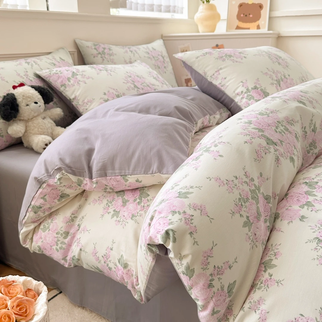 2025新款全棉印花四件套小碎花少女心小清新公主风