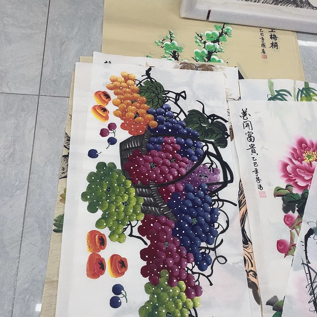 国画国画作品书法作品原稿三尺横葡萄
