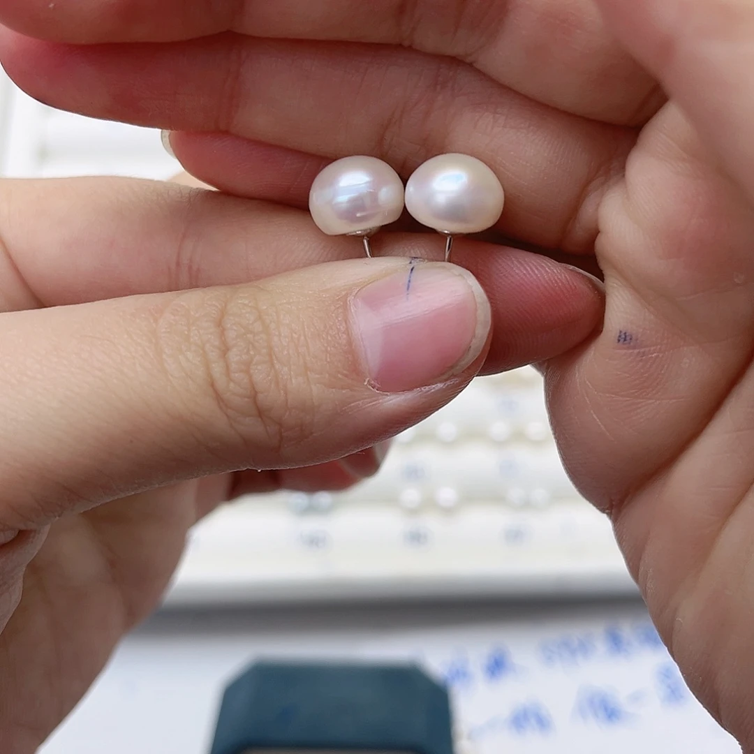 淡水珍珠耳饰银S925镶嵌媚*?