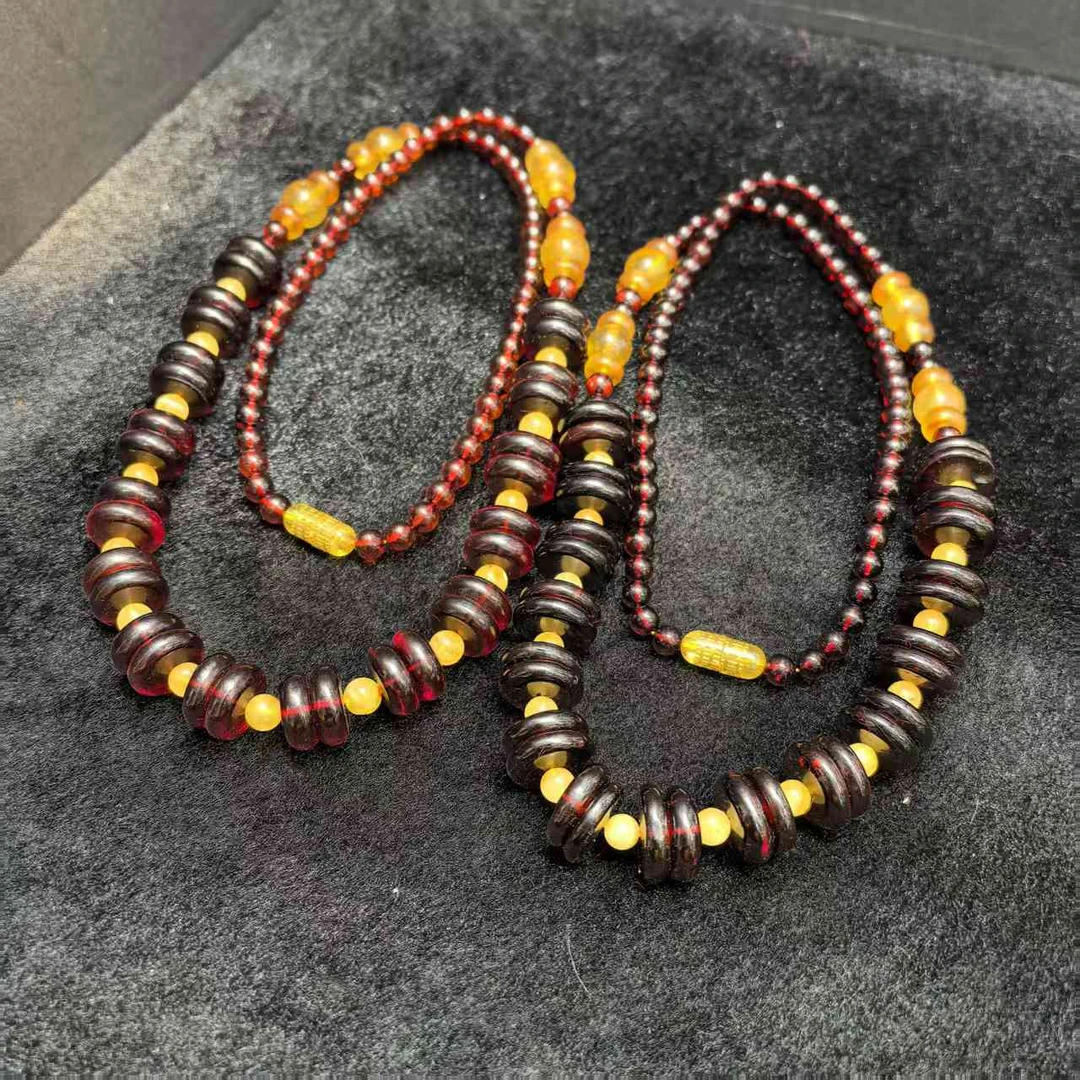 M2587【百百福珠宝】赤桖凝晶桖参珀 琥珀项链-多样性发货只发一件